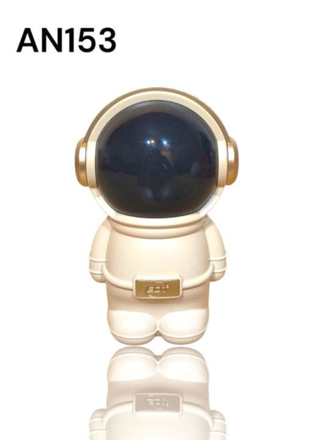 BDT AN153 Heavy Bass Speaker Astronaut RGB 7W Speaker – Type-C Charging, 6-Hour Battery Backup, Multicolor LED Lights for Ultimate Audio Experience Bluthooth Speaker (Astronaut Speaker) - Off White - Image 2