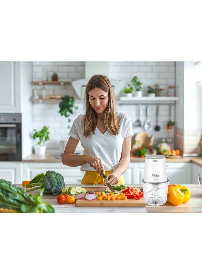 Home Pro مفرمة خضروات هوم برو، سعة 600 مل تعمل بالبطارية مع تخزين زجاجي، بألوان متنوعة - Image 4