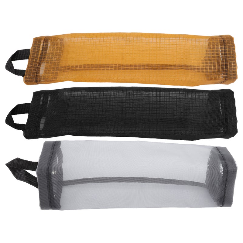 Grocery Bag Holder Large Capacity Durable Polyester Transparent Space Saving Trash Bag Holder for Home Kitchen Yellow - Image 3