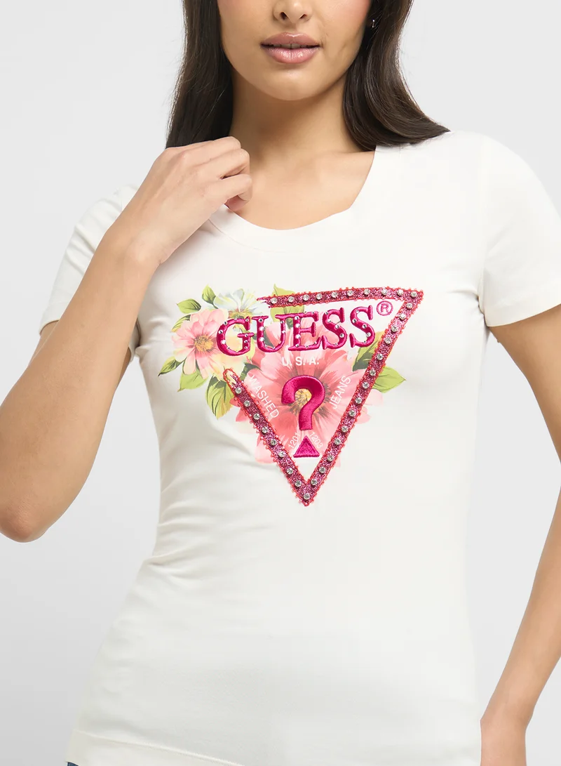 GUESS Triangle Beads T-Shirt