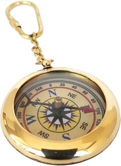 Hediyesahibi Gift Holder Compass Design Brass Keychain  - Image 1
