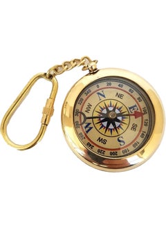 Hediyesahibi Gift Holder Compass Design Brass Keychain  - Image 4