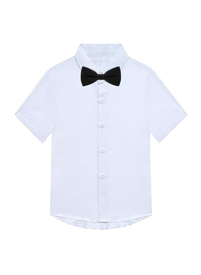 4 Pack Kids Pre-Tied Bow Ties Classic Solid Color Polyester Slik Bow Tie Adjustable Neck Bowtie for Kids Wedding Party - Image 4