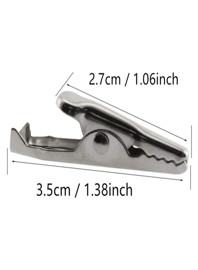 bnafes مشابك تمساح من bnafes مقاس 35 مم/1.38 بوصة، مشابك تمساح اختبارية بلون فضي - (40 قطعة) - Image 3