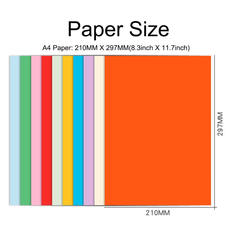 Cezmkio 100 Sheets Coloured Paper A4 - Cezmkio 70gsm Coloured A4 Paper Assorted in 20 Colour Handmade Copy Paper Pastel Paper for DIY Arts & Colorful Projects (8.5 x 11.7 inch) - Image 3