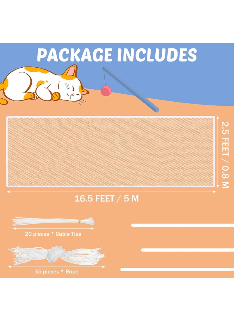Shappy Shappy Balcony Net for Pets 165 ft x 25 ft Anti Fall Cat Dogs Netting Balcony Mesh Fence Net Screen Protection Crib Mesh for Pets Patios Stairway Clear Stair Banister Guard ApartmentWhite  - Image 2