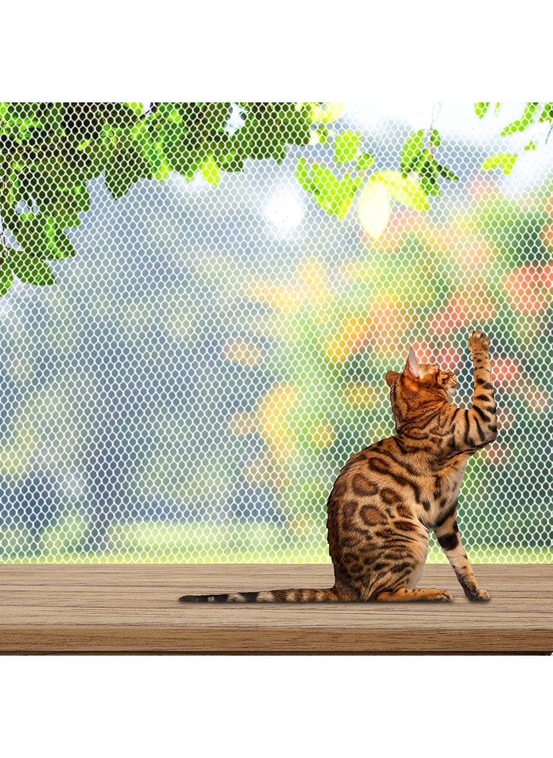 Shappy Shappy Balcony Net for Pets 165 ft x 25 ft Anti Fall Cat Dogs Netting Balcony Mesh Fence Net Screen Protection Crib Mesh for Pets Patios Stairway Clear Stair Banister Guard ApartmentWhite  - Image 1