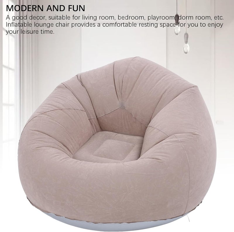 Tnfeeon Inflatable Chairs Large Lounge Chair Bean Bags Indoor Outdoor Inflatable Deluxe Lounge Chair Inflating Furniture Boho Room Decor Gray - Image 4