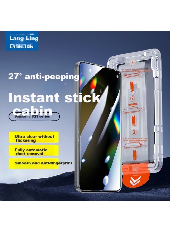 Langling Privacy Tempered Glass Screen Protector For Samsung S23 Galaxy S23, Anti-spy, Dust-free, Anti-fingerprint, Full Screen Protection Film - Image 1