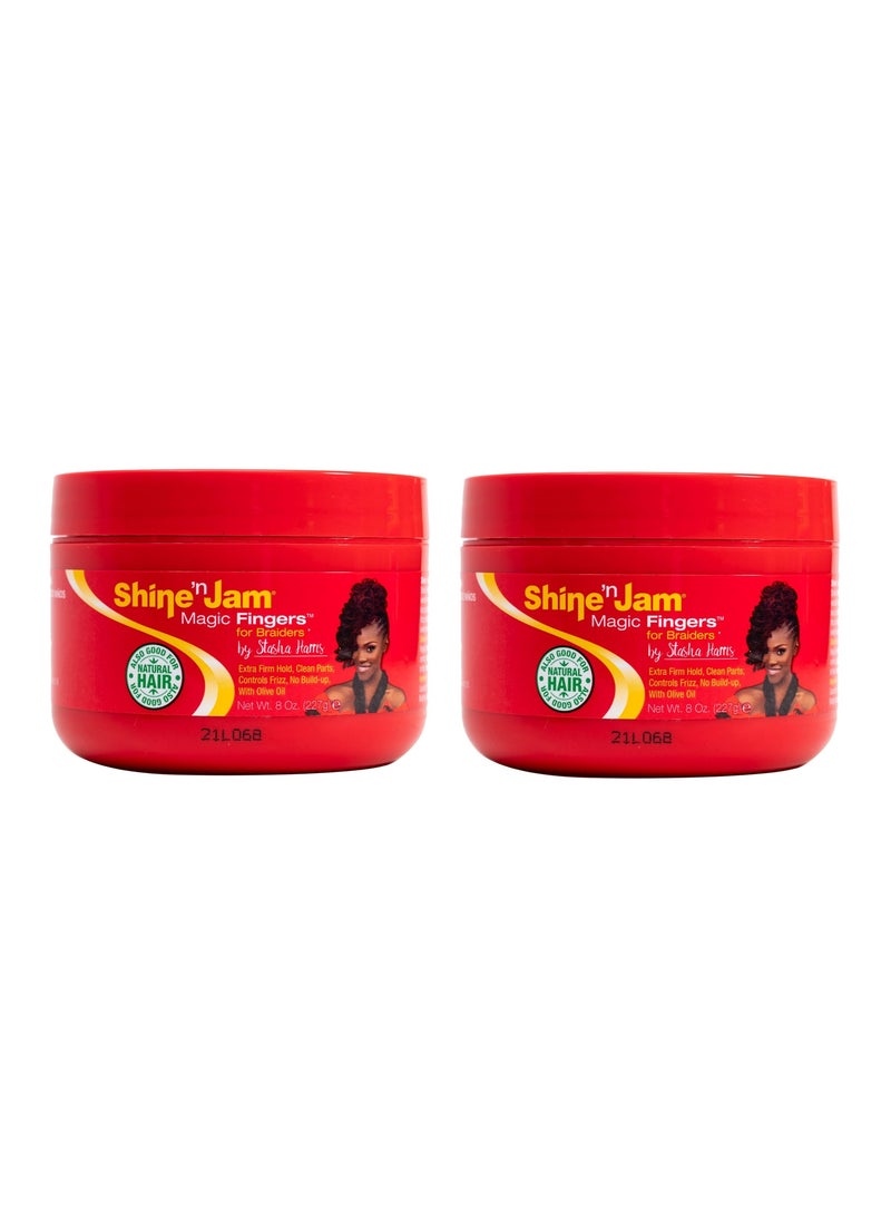 Shine 'n Jam Shine N Jam Magic Fingers For Braiders Extra Firm Hold 8 Ounce (Pack of 2)  - Image 1