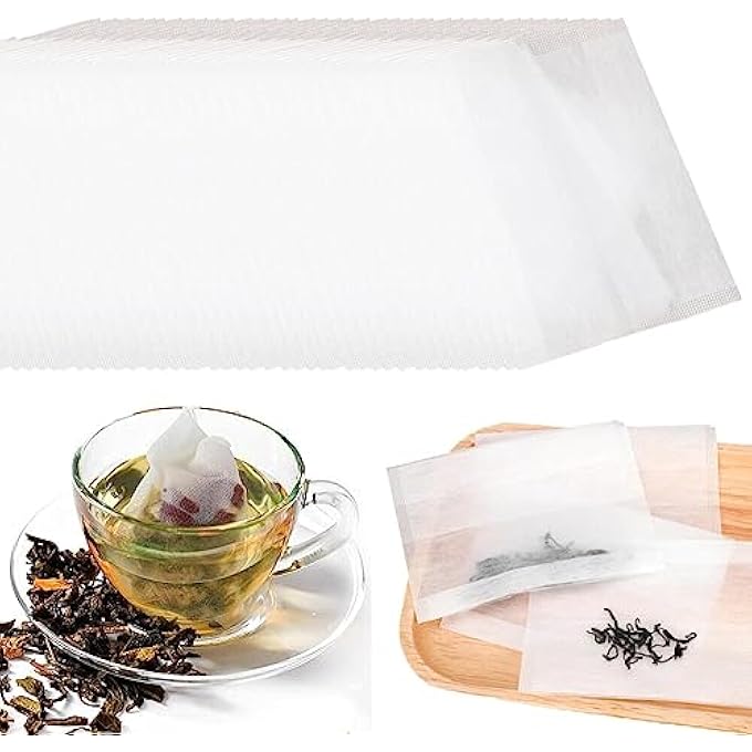 Goodern 100 Pcs Disposable Tea Bags For Loose Leaf TeaBiodegradable Tea Filter Bag Reusable Empty Tea BagsDisposable Tea Strainer Tea Infuser Multipurpose Sealed Tea Bag For Loose Tea And Coffee - Image 1