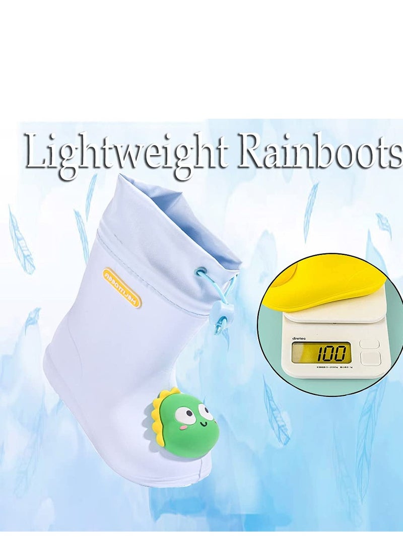 SYOSI - Kids Boots Wellies Boys Girls Adjustable Anti-Slip Rain Child Soft EVA Sole Toddler Lightweight Non-Slip Outdoor Shoes, Animal Cartoon Pattern Welly - Image 1
