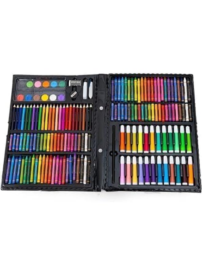 سناجل مجموعة رسم للأطفال مكونة من 208 قطعة، مجموعة لوازم فنية مع أقلام الباستيل الزيتية، وأقلام التلوين، وأقلام الرصاص الملونة، وأقلام التحديد، ولوح الرسم القابل للطي، هدية مثالية للبنات والأولاد - Image 2