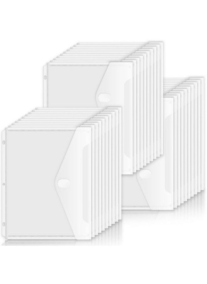 Sooez 30Pack Binder Folders With Spacesaving Closure Super Heavyweight Binder Pockets For 3 Ring Binder High Capacity Clear Binder Pouch Side Loading 3 Ring Folders With Pockets Letter Size  - Image 2