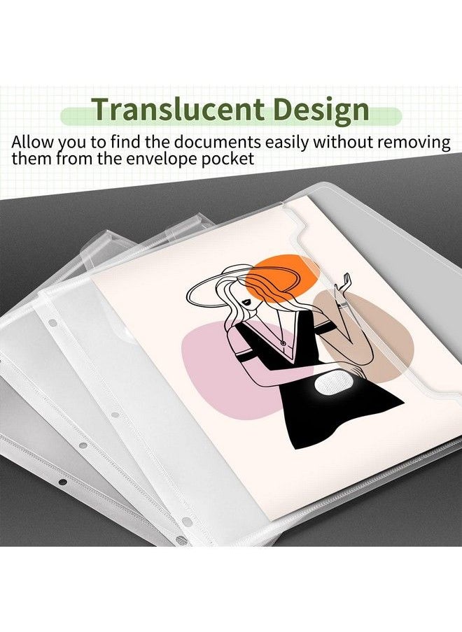 30Pack Binder Folders With Spacesaving Closure Super Heavyweight Binder Pockets For 3 Ring Binder High Capacity Clear Binder Pouch Side Loading 3 Ring Folders With Pockets Letter Size