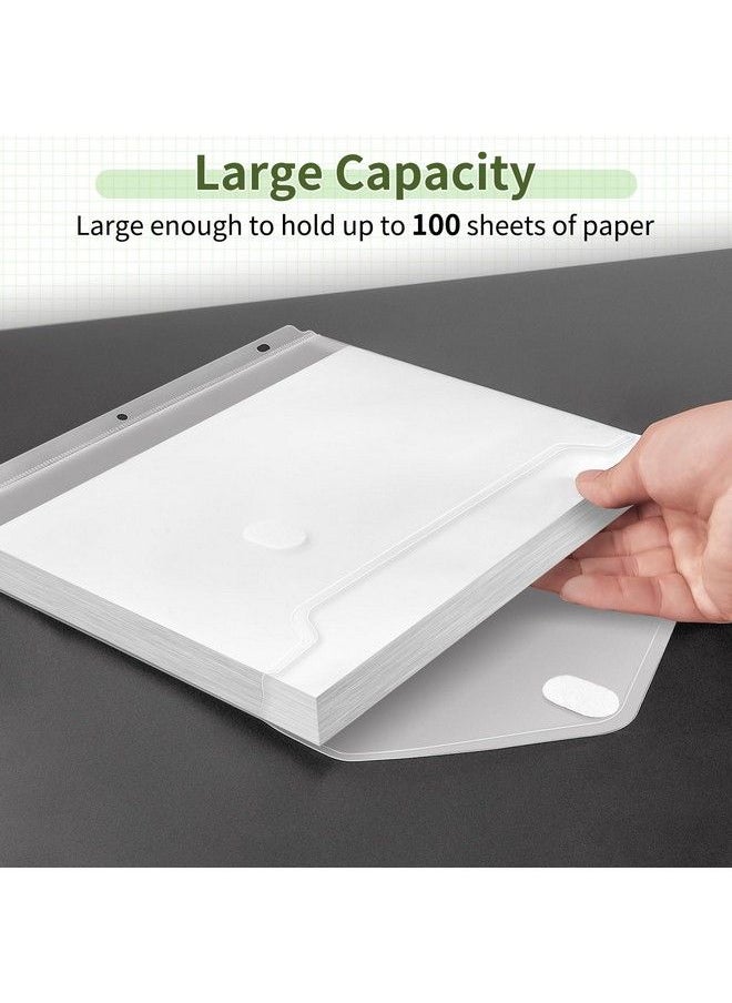 Sooez 30Pack Binder Folders With Spacesaving Closure Super Heavyweight Binder Pockets For 3 Ring Binder High Capacity Clear Binder Pouch Side Loading 3 Ring Folders With Pockets Letter Size  - Image 5