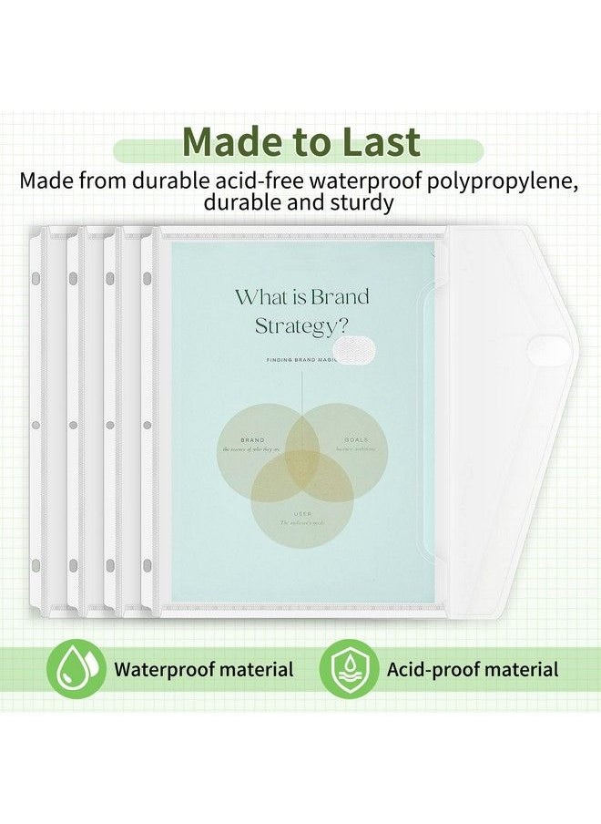 Sooez 30Pack Binder Folders With Spacesaving Closure Super Heavyweight Binder Pockets For 3 Ring Binder High Capacity Clear Binder Pouch Side Loading 3 Ring Folders With Pockets Letter Size  - Image 4