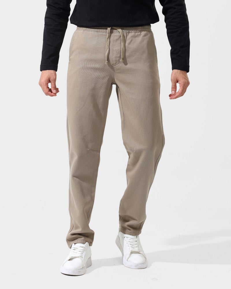 Dott Men's Drawstring Straight Fit Gabardine Pants - Image 1