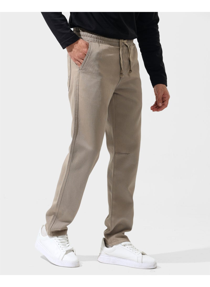 Dott Men's Drawstring Straight Fit Gabardine Pants - Image 2