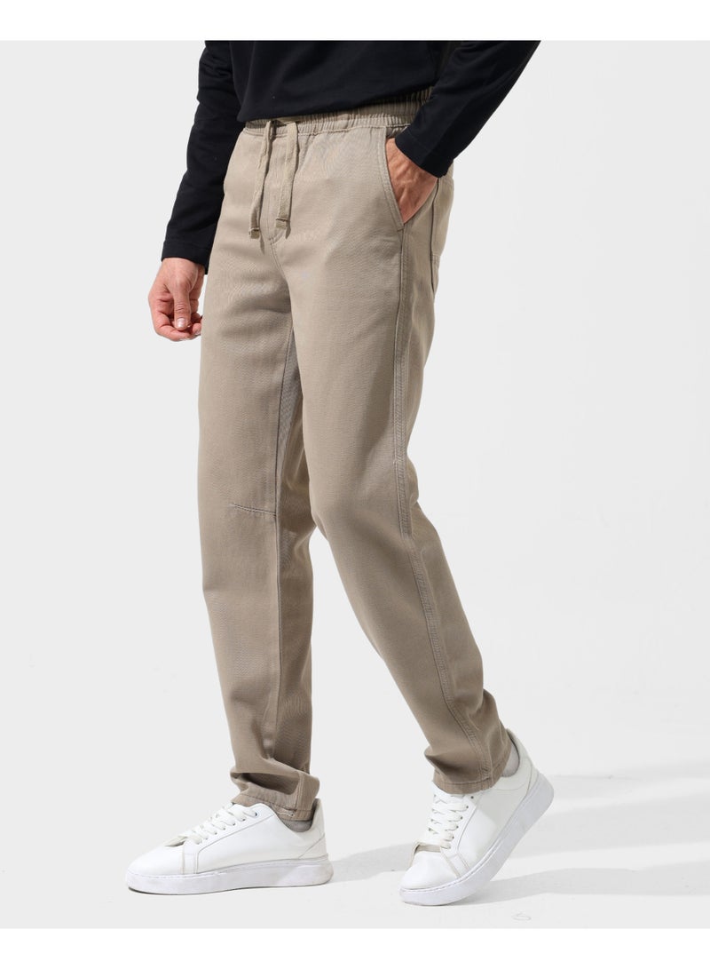 Dott Men's Drawstring Straight Fit Gabardine Pants - Image 3