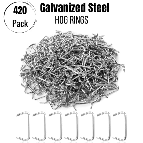 Mr. Pen- Galvanized Hog Rings, 3/4", 420 Pcs, Hog Rings Upholstery, Hog Rings for Furniture Upholstery, Auto Upholstery, Meat & Sausage Casings, Fencing, Animal Pet Cages, Shock Cords - Image 2