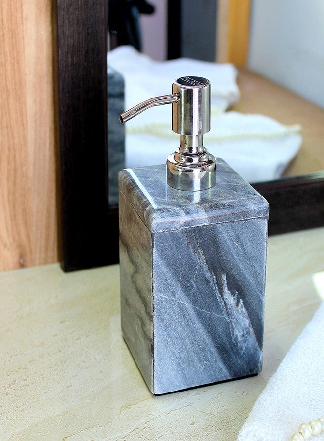 KLEO Marble Soap Dispenser - Made of Natural Marble Stone - Bath Bathroom Accessories Lotion Dispenser (Black) - Image 2