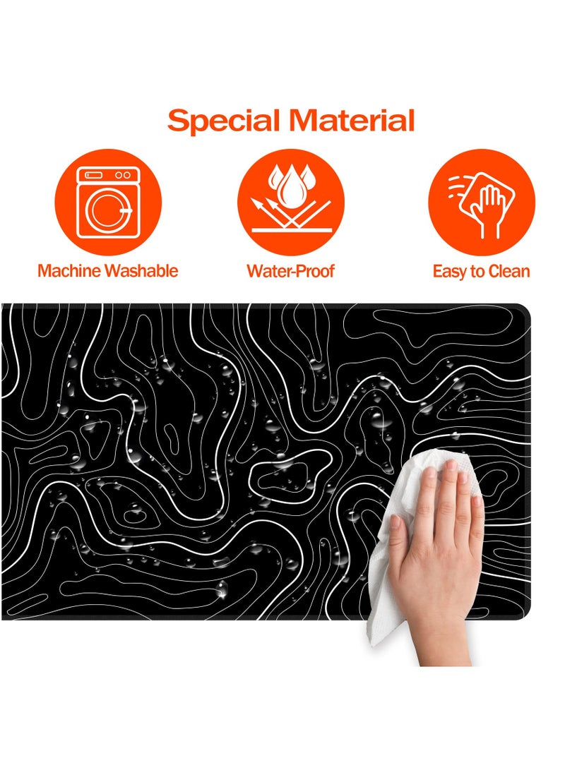 Flash Hawk Large Mouse Pad 900*400mm Size,Anti-Skid Gaming Mouse Pad Office Desk Mat Desk Pad for Computers Laptop Black/White - Image 4