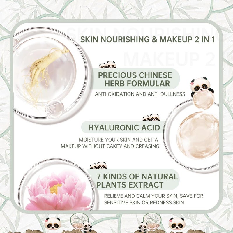 CATKIN Panda Land Full Coverage Cushion Fondation, Breathable Hydrating Nourishing Poreless Face Makeup Save for Sensitive Skin,Sheer Finish (C04 Buff) - Image 5