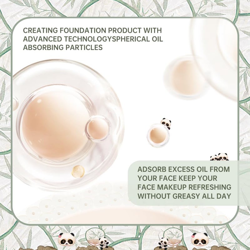 CATKIN Panda Land Full Coverage Cushion Fondation, Breathable Hydrating Nourishing Poreless Face Makeup Save for Sensitive Skin,Sheer Finish (C04 Buff) - Image 4