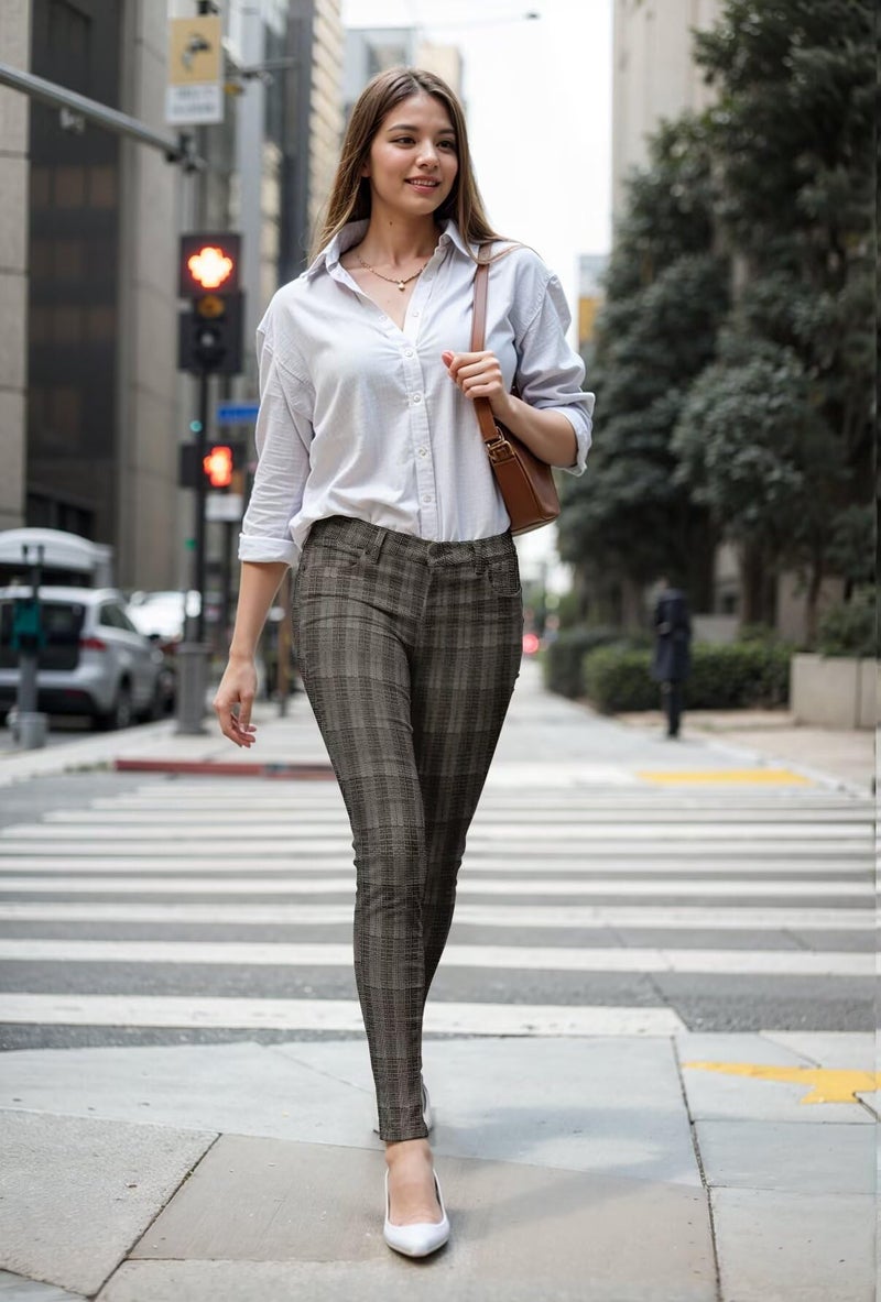 Hybrid & Company Womens Hyper Ultra Stretch Comfy Skinny Leg Work Casual Pants P44878SK Khaki M - Image 5