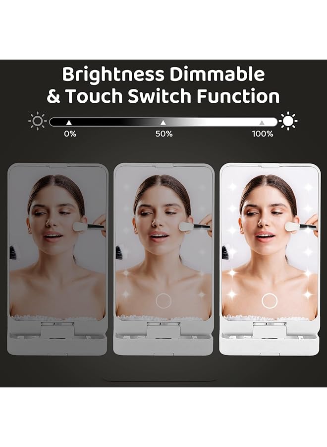 erorex Vanity Mirror With Light Portable Dressing Table Makeup Mirror With 12 Led Lights 5Pcs Brush 360¡Ãadjustable Touch Screen Lighted Desk Mirror 1000 Mah Usb Rechargeable Small Shaving Compact Mirror - Image 5