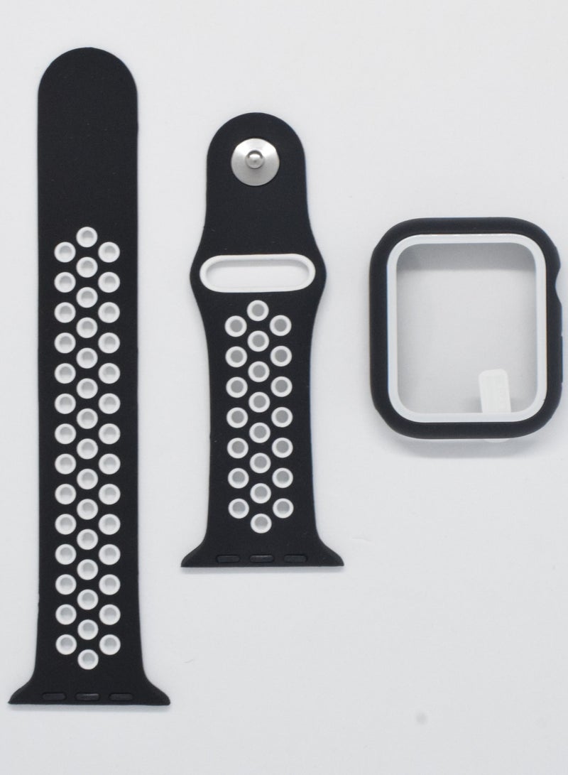 BORTONY Replacement Watch Band With Protective Screen Cover For Apple Series 7/6/5 Size 40/41mm - Image 1