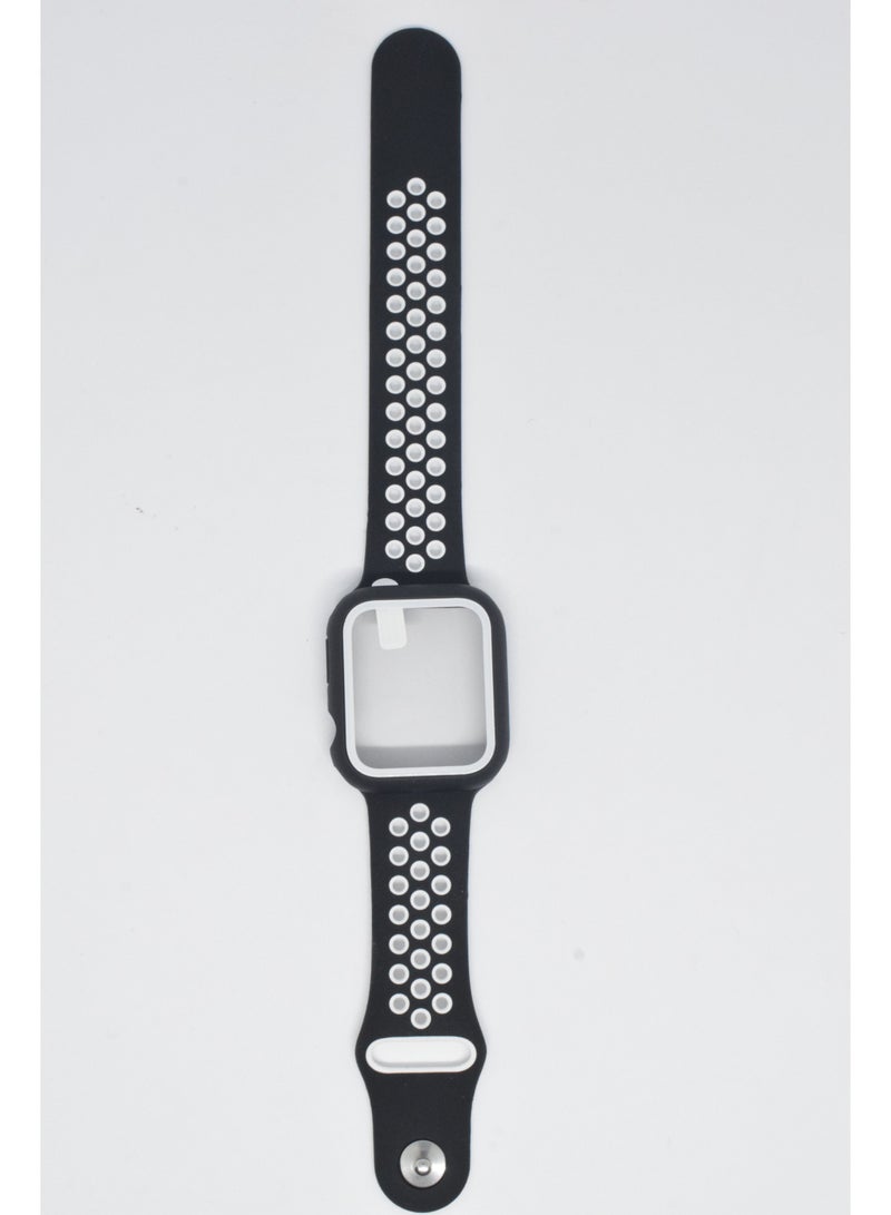 BORTONY Replacement Watch Band With Protective Screen Cover For Apple Series 7/6/5 Size 40/41mm - Image 2