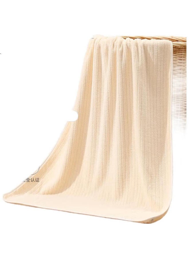 Grace Jieliya Bath Towel, 7A Antibacterial, Skin-Friendly, Soft, Absorbent, Quick-Drying, Class A, Low Shedding, For Men And Women, Large Bath Towel For Shower, Beige - Image 1