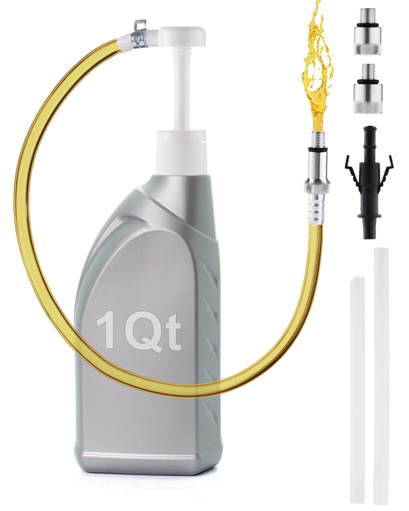 FAITIO Fluid Pump for Standard Quart Bottles, 8cc Pump per Stroke, Transfer Gear Oil, Differential & Tramsmission Fluid, Lower Unit Gear Oil Pump, 3 Adapters - Image 1