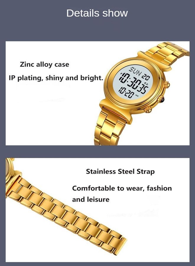 BESTKANG Women's Digital Watch Stainless Steel Watch for Women Waterproof Dual Time Date Watch Women's Business Watch, Gold, Fashion,Casual,Business - Image 4