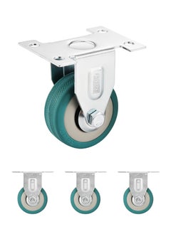 BMB tools BMB TOOLS 50mm Caster Wheels Set of 4 Heavy Duty, Rigid Casters Top Plate Fitting, Non Marking Grey Rubber Fixed Caster Wheels for Cart Furniture Industrial Use  - Image 1