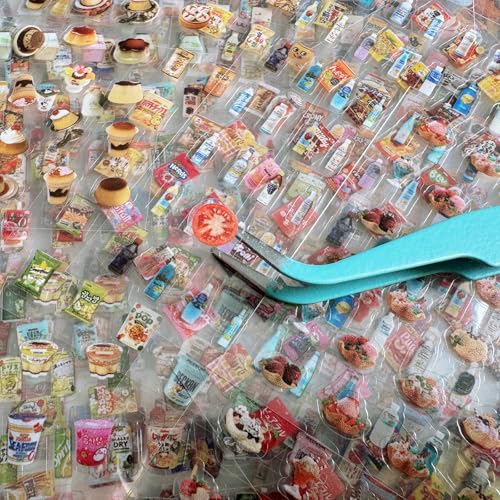 MOLNESO 2000 Mini Stickers Pack 36 Sheets Tiny Food Snack Stickers with Tweezer 5mm Small Stickers for Journals Planners Scrapbooking DIY Decoration - Image 1