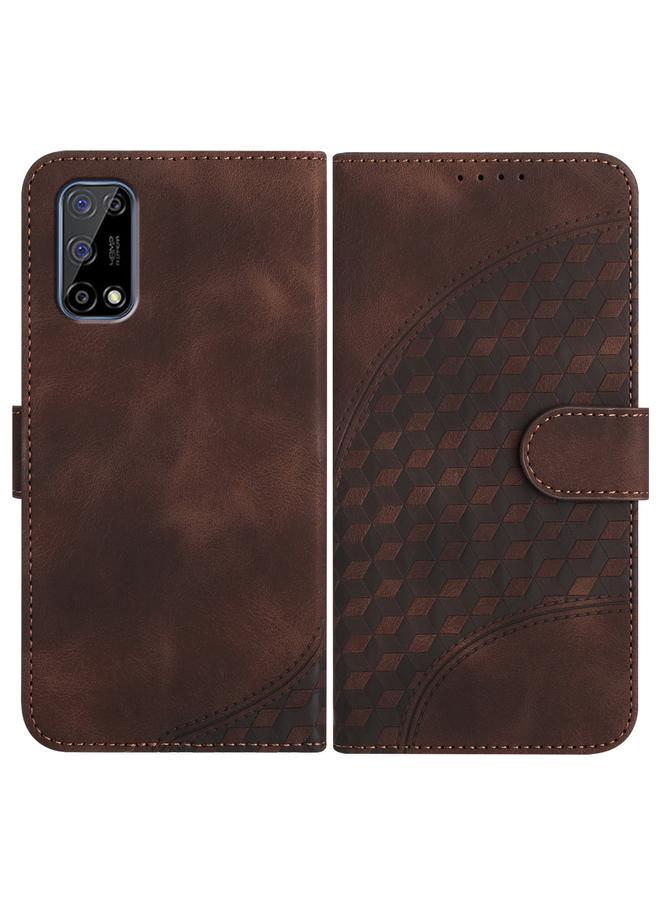 The Bros Case For Realme 7 5G/V5 5G/Q2 5G/Narzo 30 Pro 5G Elephant Head Embossed Phone Leather Case with Lanyard