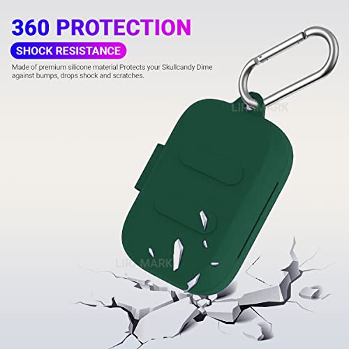 LIRAMARK غطاء سيليكوني واقي مقاوم للصدمات 360° مع مشبك من LIRAMARK مصمم لهاتف Skullcandy Dime و Skullcandy Dime 2 (أخضر) - Image 3