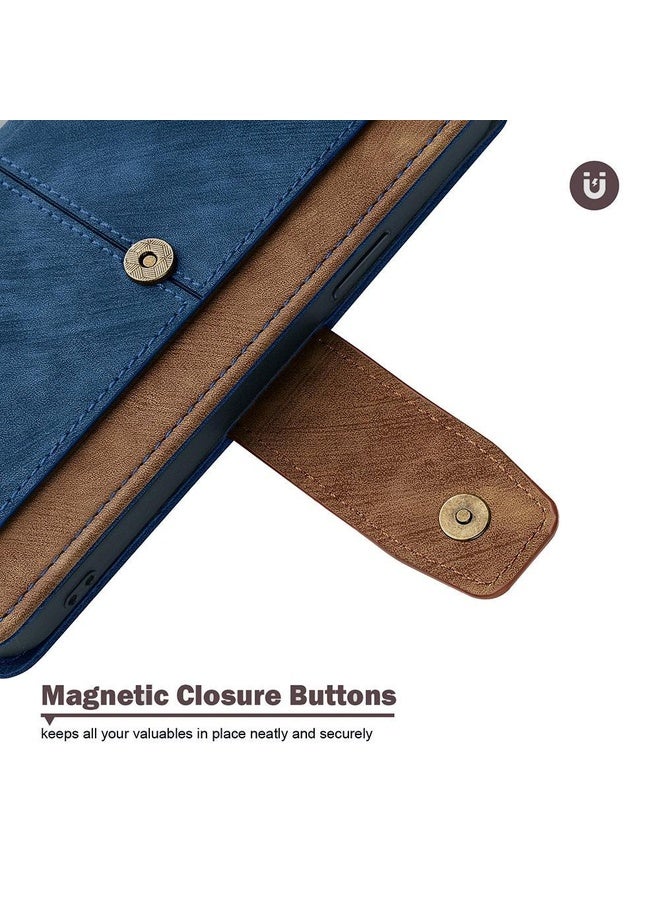 HuHa For OnePlus Ace 5 Ultra / Nord 5  Color Stitching Skin Feel Leather RFID Blocking Phone Case(Blue) - Image 5