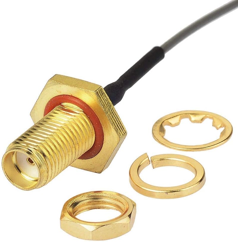 Superbat 2" Mini PCI to SMA Female Low Loss Coaxial Cable for Wireless Routers Mini PCIe Cards Network Extension Bulkhead Pigtail PCI WiFi WAN Repeater 2-Pack - Image 4