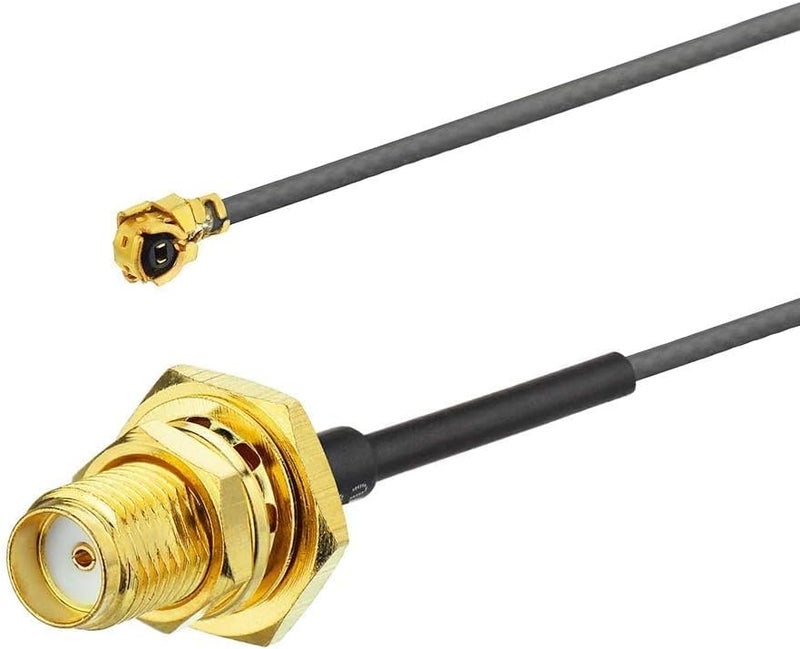 Superbat 2" Mini PCI to SMA Female Low Loss Coaxial Cable for Wireless Routers Mini PCIe Cards Network Extension Bulkhead Pigtail PCI WiFi WAN Repeater 2-Pack - Image 2