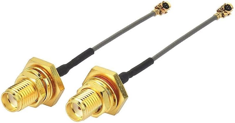 Superbat 2" Mini PCI to SMA Female Low Loss Coaxial Cable for Wireless Routers Mini PCIe Cards Network Extension Bulkhead Pigtail PCI WiFi WAN Repeater 2-Pack - Image 1