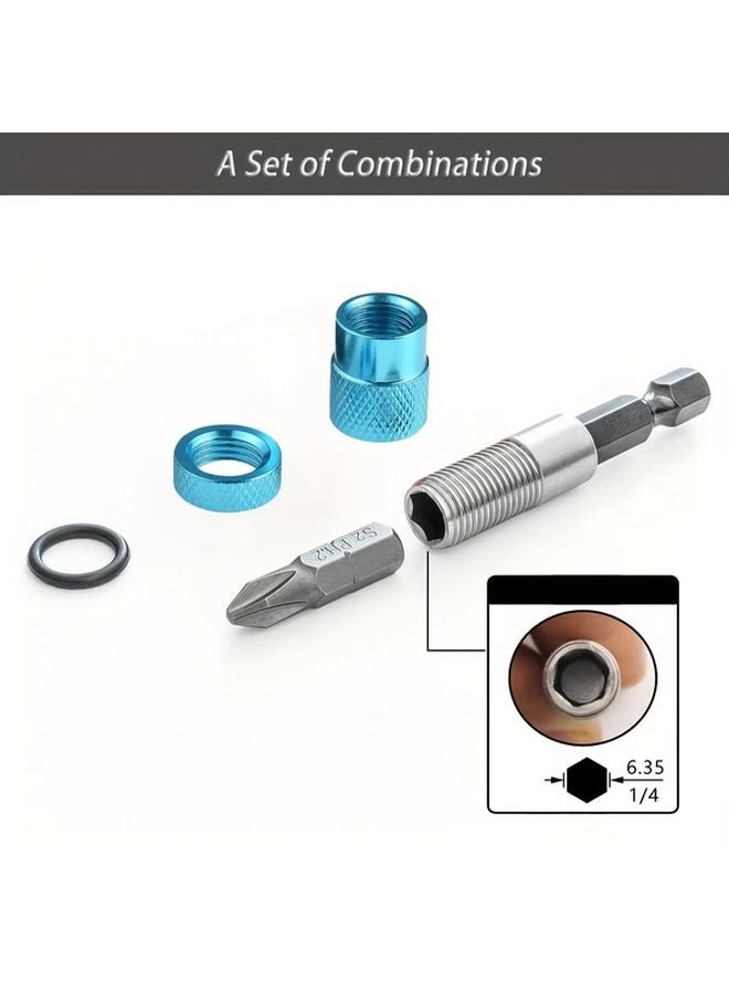 مجموعة مفكات مغناطيسية مقاومة للصدمات 3 قطع باللون الأزرق مع رؤوس سداسية وحاوية تخزين - Image 5
