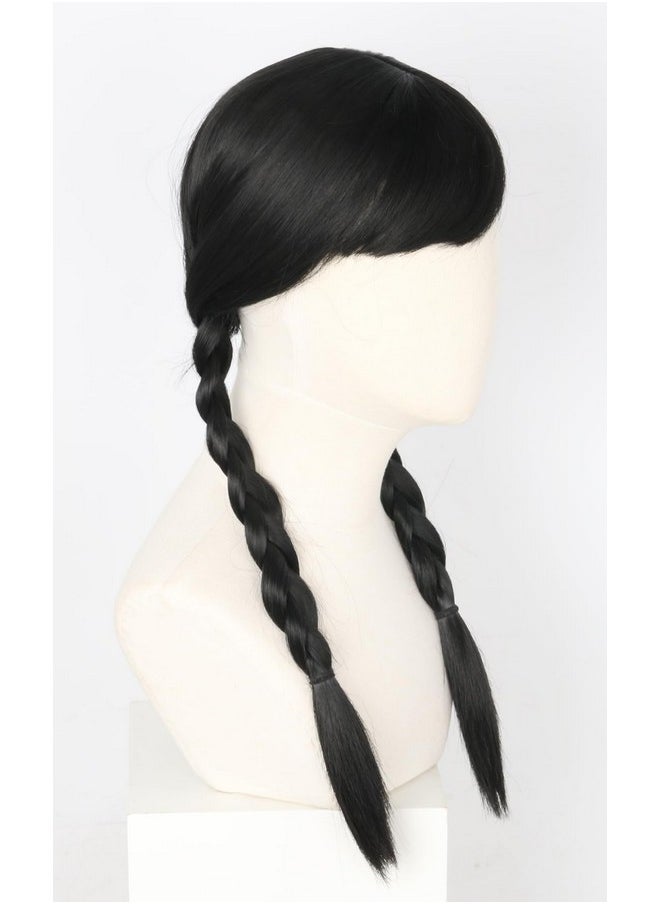 Topcosplay - Womens Wig Black Long Straight With 2 Braids Halloween Costume Party Wigs - Image 1