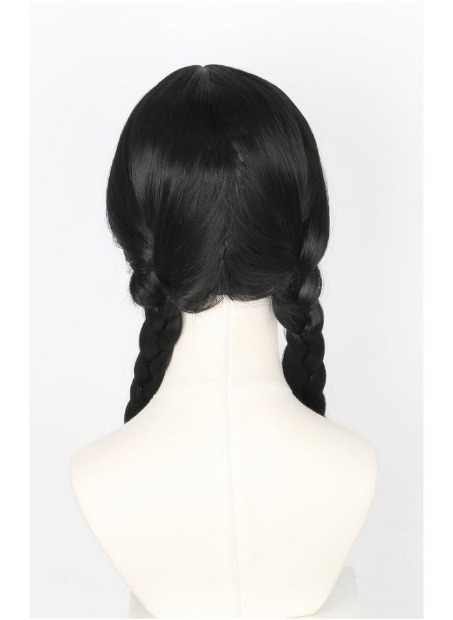 Topcosplay - Womens Wig Black Long Straight With 2 Braids Halloween Costume Party Wigs - Image 1