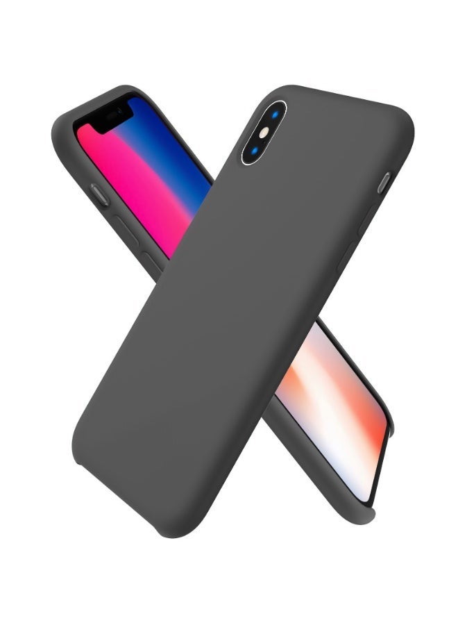 Compatible with iPhone Xs Max Case 6.5 Inch Slim Liquid Silicone 4 Layers Soft Gel Rubber Shockproof Protective Phone Case with Anti Scratch Microfiber Lining (Grey) - Image 1