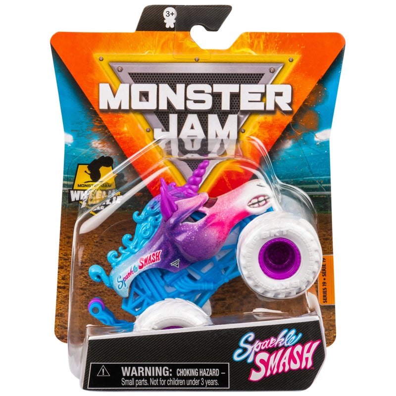 Monster Jam, Official Sparkle Smash Monster Truck, Die-Cast Vehicle, Crazy Creatures Series, 1:64 Scale - Image 1