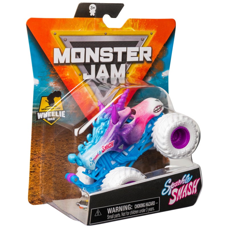 Monster Jam, Official Sparkle Smash Monster Truck, Die-Cast Vehicle, Crazy Creatures Series, 1:64 Scale - Image 4